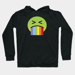 A sickly-green face with concerned eyes and puffed, often red cheeks Hoodie